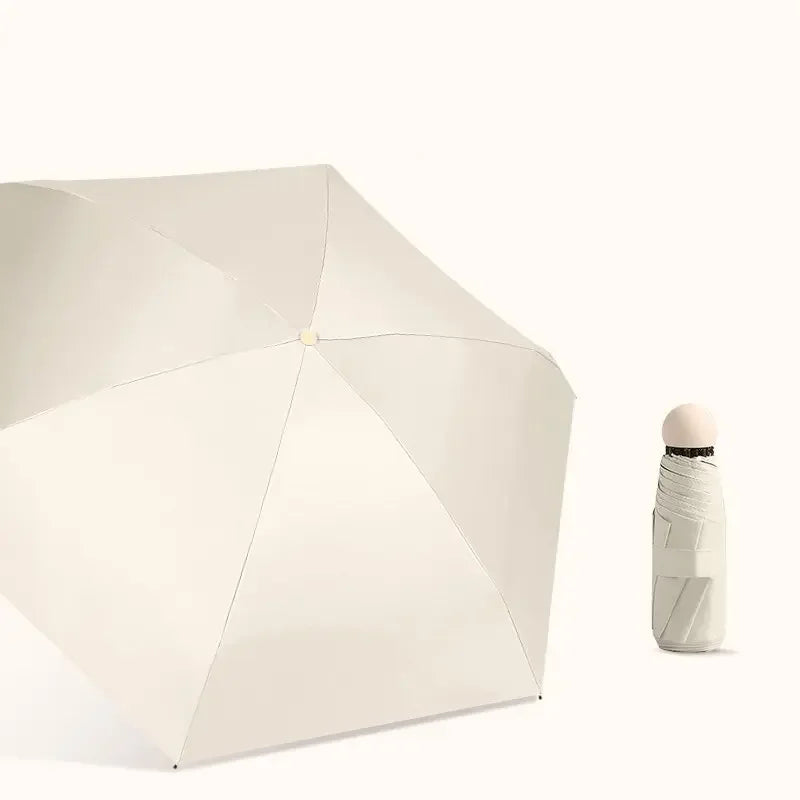 Guarda-Sol Anti-UV Dupla Função Compacto – Chapéu Chuva Proteção Solar UPF50+ Dobrável Mini Cápsula