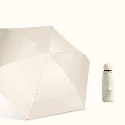 Guarda-Sol Anti-UV Dupla Função Compacto – Chapéu Chuva Proteção Solar UPF50+ Dobrável Mini Cápsula