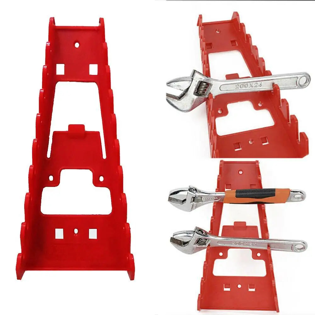 Organizador de Ferramentas Vermelho – Suporte para Chaves e Chaves de Boca | Porta-Ferramentas de Parede | Bandeja de Armazenamento para Soquetes | Organizador de Ferramentas em Plástico