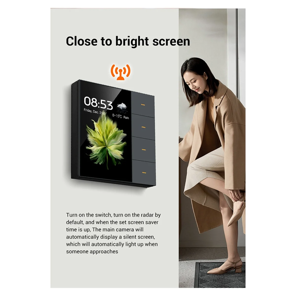 Interruptor Inteligente Premium Y59A 3.5" Touch Screen – Smart Home WiFi Automação Casa Moderna