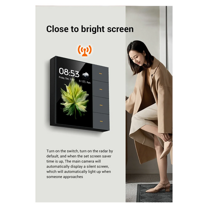 Interruptor Inteligente Premium Y59A 3.5" Touch Screen – Smart Home WiFi Automação Casa Moderna