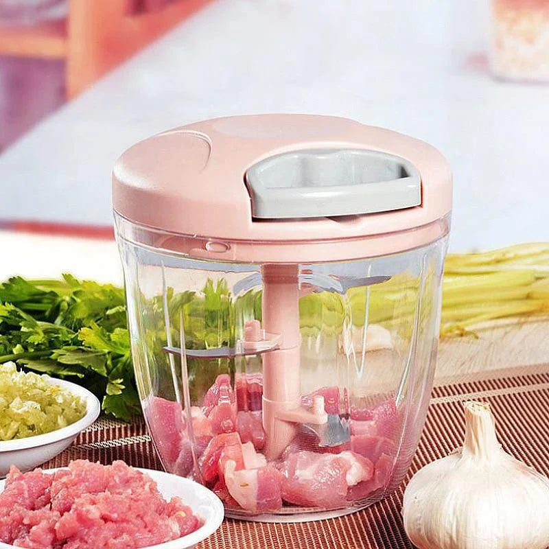 Picador Alho Manual 500/900ml Rotativo - Triturador Cebola Vegetais Carne Acessório Cozinha