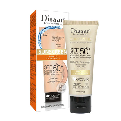 Creme Solar Facial SPF90+ & SPF50+ DISAAR | Hidratante, Resistente à Água e Proteção UV Total