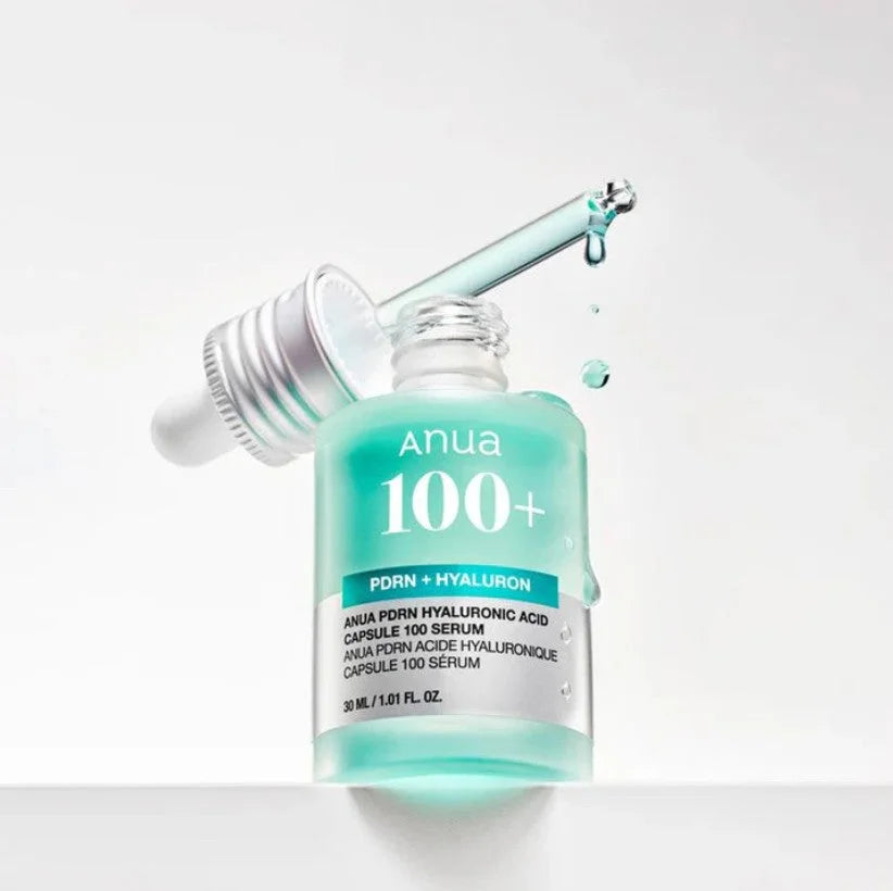 Sérum Anua PDRN 100+ Ácido Hialurónico Cápsulas – Hidratante Revitalizante Rosto Cuidado Pele Coreano Essenciais Beleza