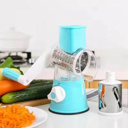Fatiador Manual de Legumes – Cortador 3 em 1 | Spiralizer Redondo para Batatas, Legumes e Vegetais | Acessório Prático para Cozinha