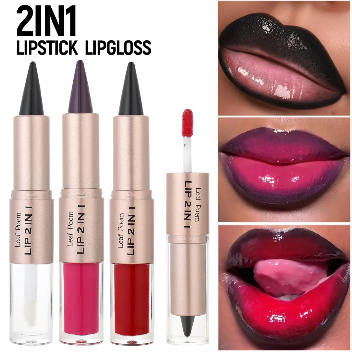 Lápis Labial 2 em 1 Delineador Mate – Gradiente Nude Castanho Gloss Espelho À Prova de Água Contorno Lábios