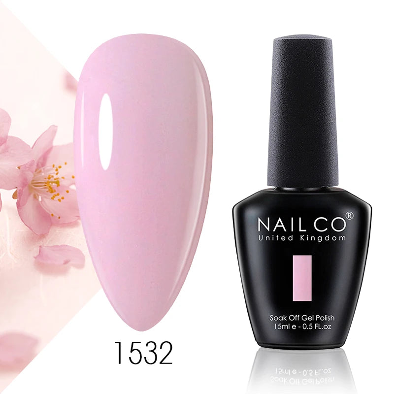 Verniz Gel NAILCO 15ml Série Vermelho Escuro – Cores Glitter UV Manicure Profissional Semi-Permanente
