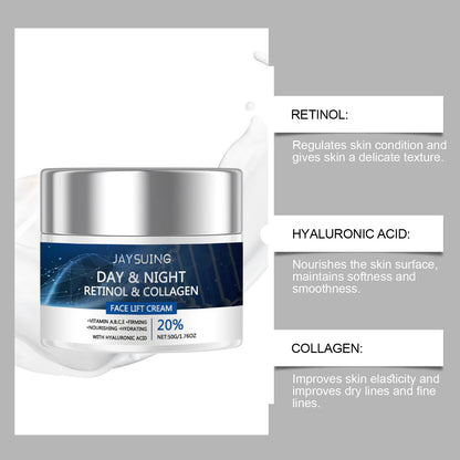 Creme Retinol JAYSUING – Elasticidade Brilho Pele Nutre Hidrata Melhora Textura Cosmético Anti-Idade 50g