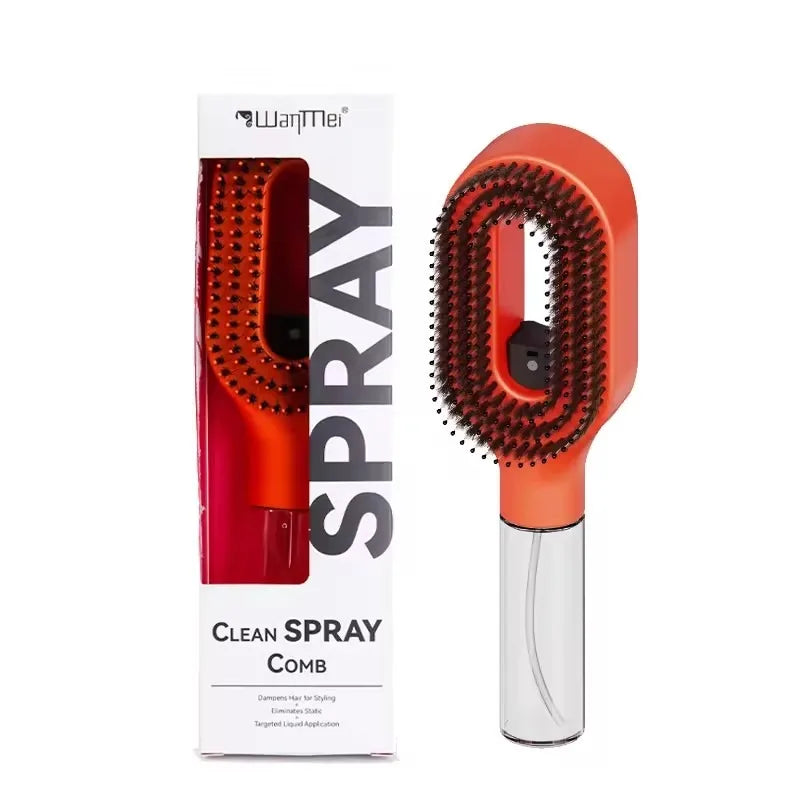 Pente Spray 2-em-1 com Massagem de Couro Cabeludo | Cabelo Húmido e Seco, Antiestático