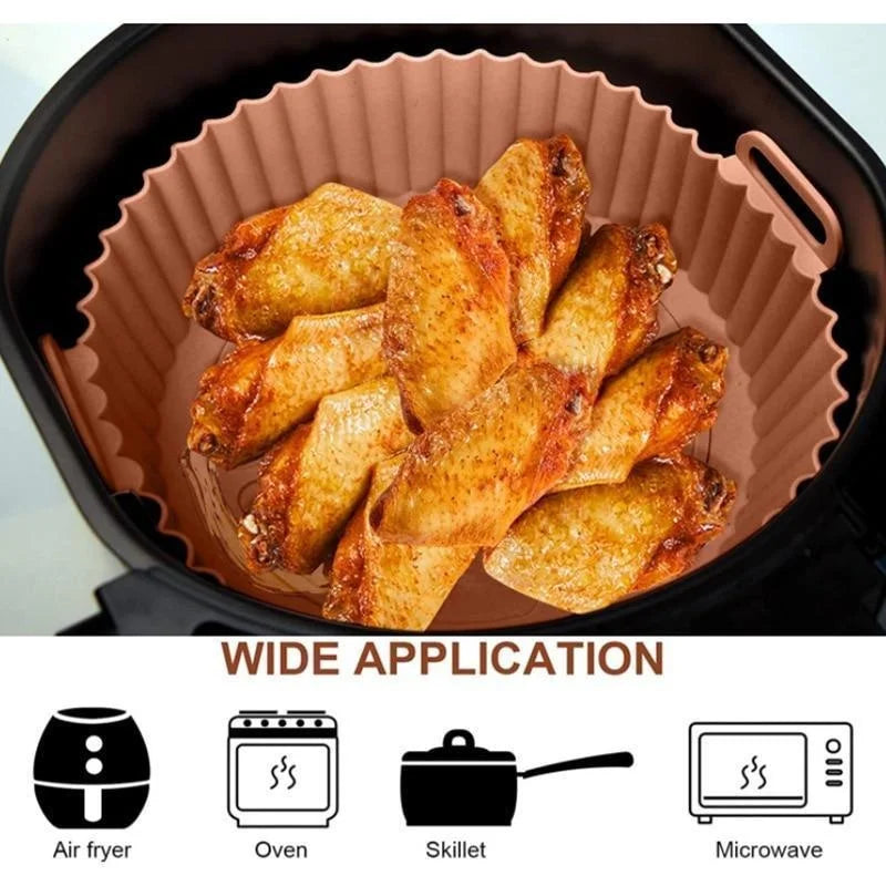 Forros de Silicone Reutilizáveis para Air Fryer - Antiaderente e Fácil Limpeza