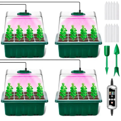 Kit Germinador com Luz LED Crescimento – Bandeja Sementes Regulagem Humidade e Ventilação | ZODOLAMP