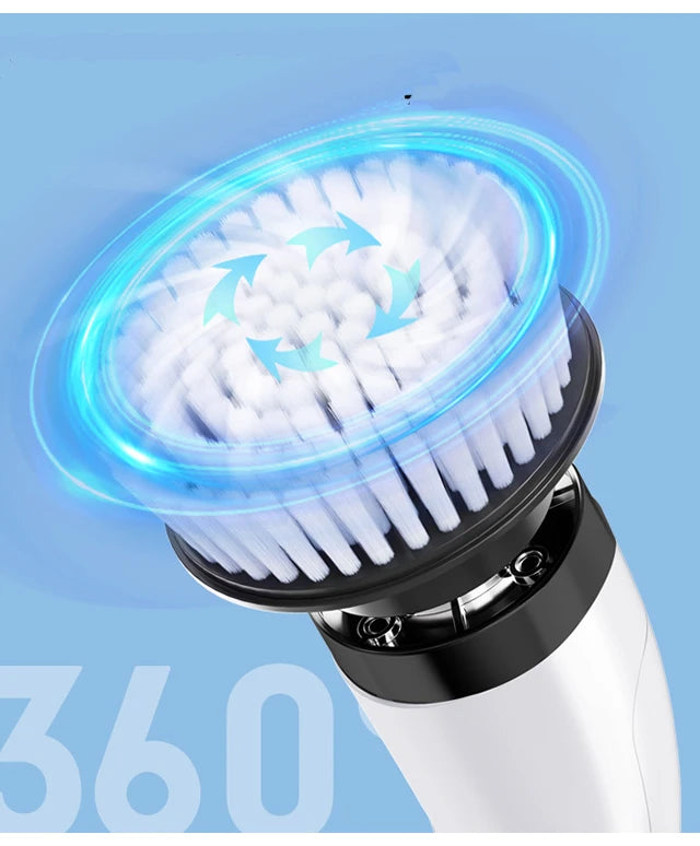 Escova Elétrica Limpeza 7-em-1 Sem Fios - 5000mAh IPX6 Extensível | Casa de Banho Cozinha