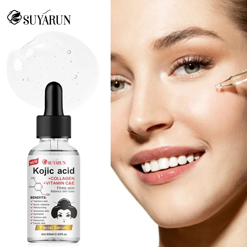 SUYARUN Sérum Facial Propolis + Vitamina E + Ácido Kójico | Iluminador, Anti-Idade e Anti-Manchas | 30ml / 60ml
