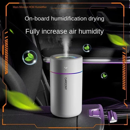 Humidificador de Ar 280ML com Luz de Atmosfera Colorida — Difusor de Óleos Essenciais Silencioso para Casa e Carro