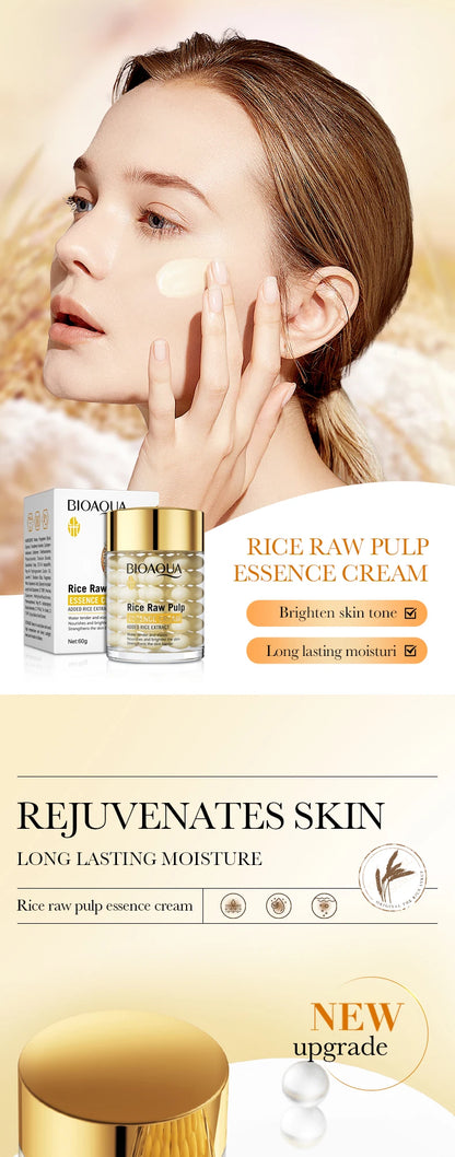 Creme Essência BIOAQUA Arroz | Hidratação Profunda, Iluminador e Firmeza Rejuvenescedora