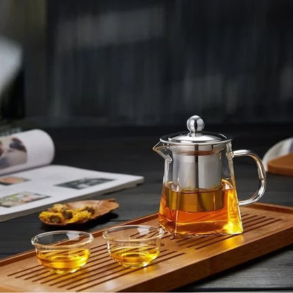 Bule de Vidro com Infusor Inox | Chaleira Elegante para Chá e Café