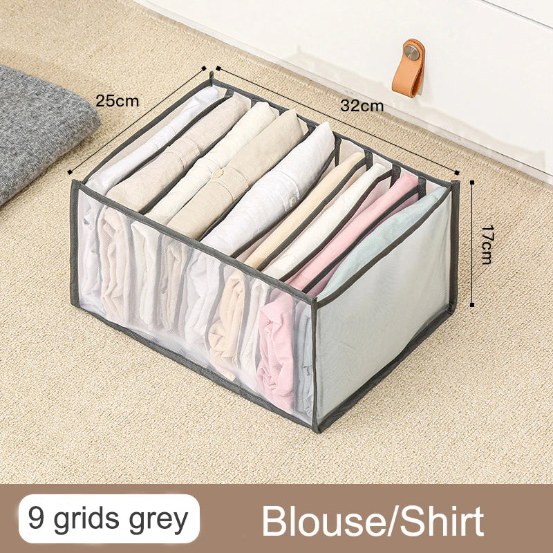 Organizador de Gavetas para Meias e Roupa Interior | Caixa Separadora com 7 Divisórias | Organizador Dobrável para Sutiãs, Calças e Jeans | Ideal para Quarto, Roupeiro e Dormitório