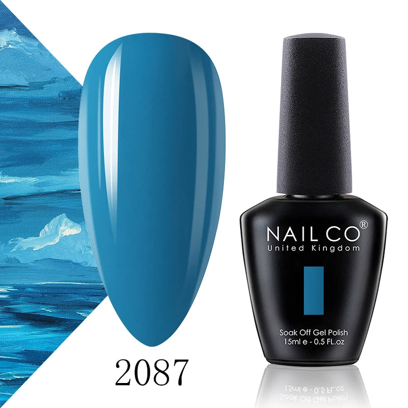 Verniz Gel NAILCO 15ml Série Vermelho Escuro – Cores Glitter UV Manicure Profissional Semi-Permanente