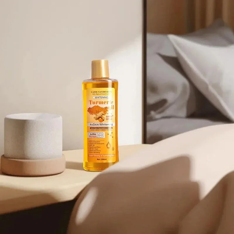 Óleo Essencial Cúrcuma e Gengibre 200ml – Hidratação Profunda | Sérum Facial Nutritivo e Suavizante | 1 ou 2 Unidades