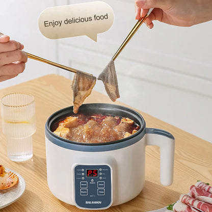 Panela de Arroz Elétrica 1,7L — Multicooker Antiaderente com Cesto a Vapor 220V
