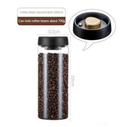Frasco de Vidro Hermético para Café e Chá – Armazenamento a Vácuo Anti-Humidade | 1 Un.
