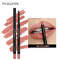 Lápis Delineador Labial Impermeável Mate 12 Cores - Contorno Vermelho Longa Duração Hidratante