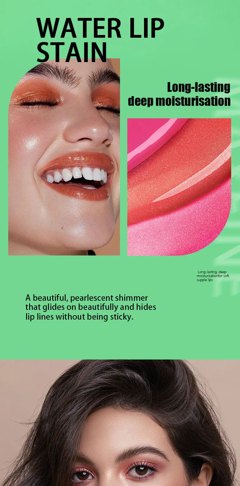Gloss Labial Impermeável Hidratante Longa Duração - Líquido Não Transfere Embalagem Verde