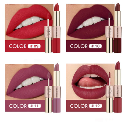 Batom 2 em 1 Matte e Gloss | 12 Cores para Todos os Looks