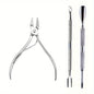 Kit Alicate Profissional Unhas Aço Inox - Cortador Tesoura Removedor Cutículas Manicure