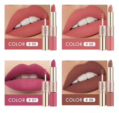 Batom 2 em 1 Matte e Gloss | 12 Cores para Todos os Looks