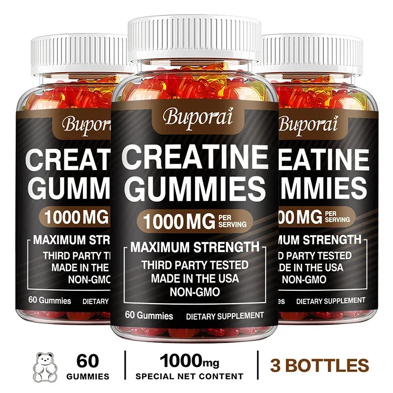 Xemenry Creatine Monohydrate Gummies | Energia, Massa Muscular e Performance | 30 / 60 / 100 Gummies