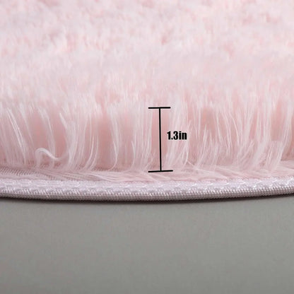 Tapete Redondo Peludo Ultra Macio - Pelo Alto 4,5cm Antiderrapante Sala Quarto