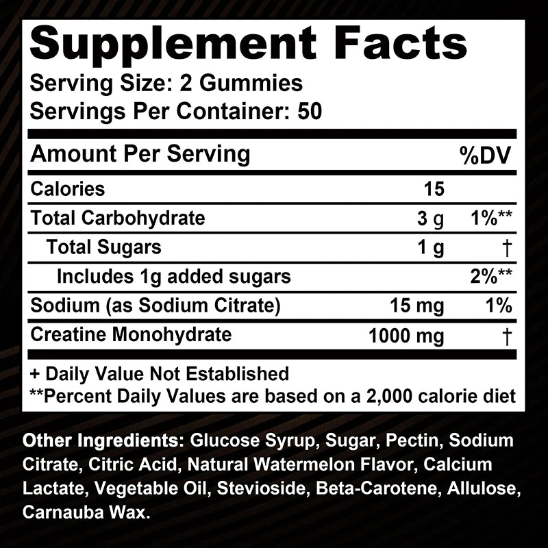Xemenry Creatine Monohydrate Gummies | Energia, Massa Muscular e Performance | 30 / 60 / 100 Gummies