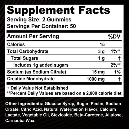 Xemenry Creatine Monohydrate Gummies | Energia, Massa Muscular e Performance | 30 / 60 / 100 Gummies