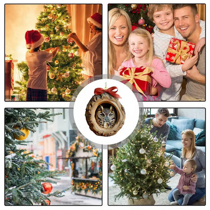 Pendentes de Natal Coruja em Acrílico 2D | Decoração para Árvore de Natal e Casa