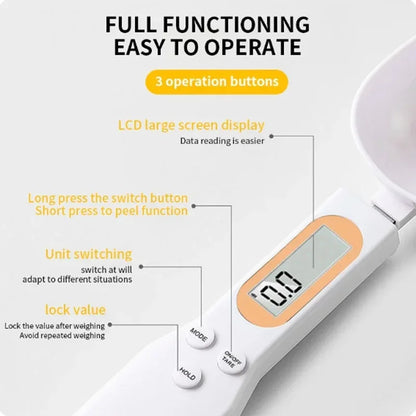 Colher Balança Digital de Cozinha 500g | Precisão 0,1g com Ecrã LED