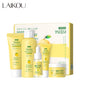 Kit LAIKOU YUZU Grapefruit 5 Peças - Creme Sérum Tónico Limpeza Olhos Hidratação Facial