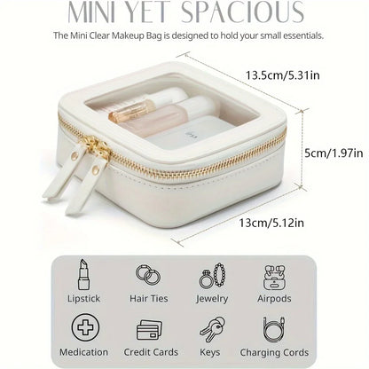 Bolsa Cosmética Mini Transparente | Necessaire de Viagem Impermeável