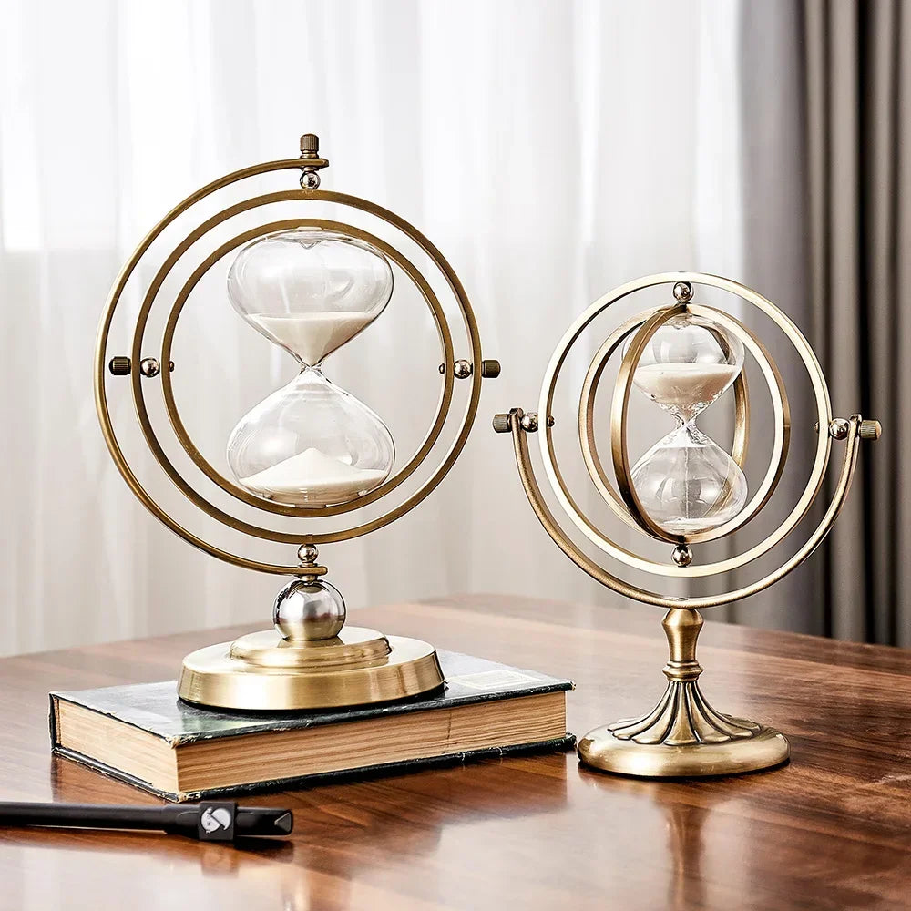 Ampulheta Decorativa Nórdica | Temporizador Retro 30/60 Min para Casa e Escritório