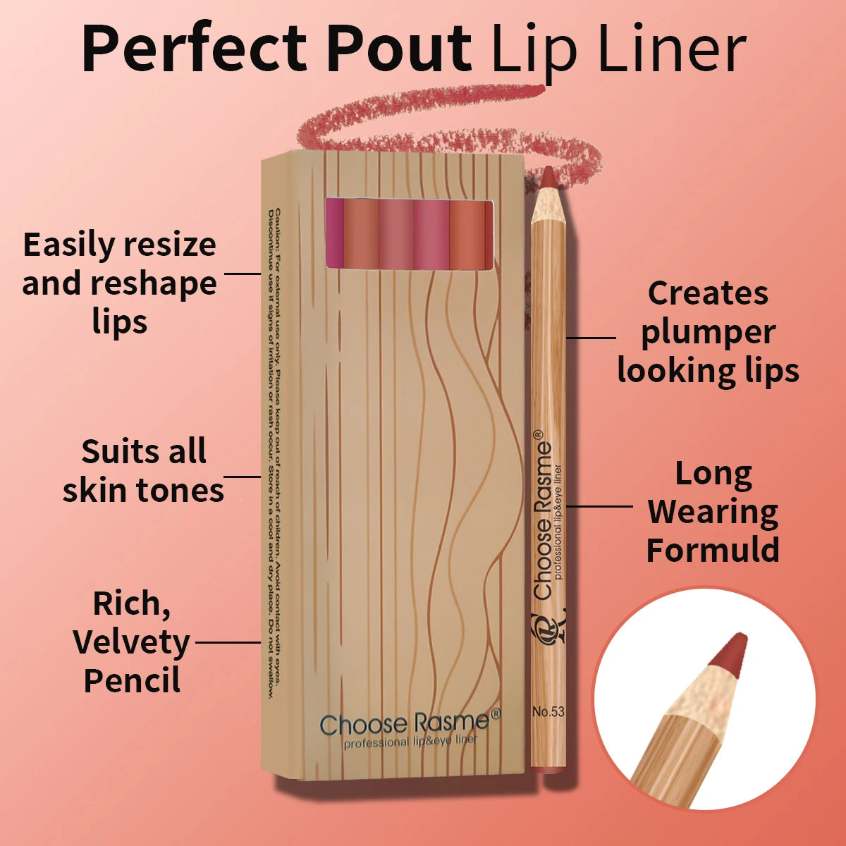 Kit com 12 Lápis de Contorno Labial Matte – Pigmentação Intensa, Fácil de Aplicar, À Prova d’Água e de Longa Duração | Maquiagem Labial Profissional