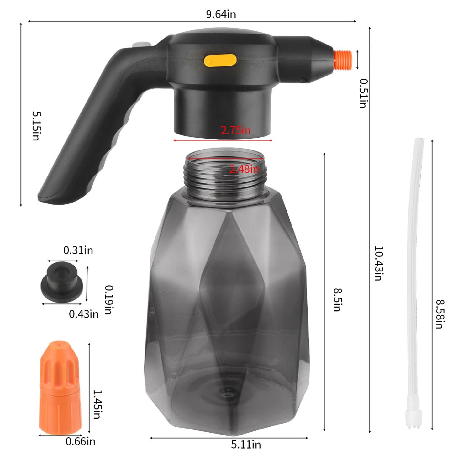Pulverizador Elétrico Portátil 2L Recarregável - Atomizador Automático para Jardim e Plantas