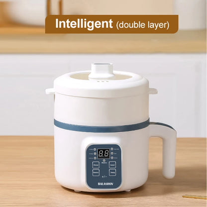 Panela de Arroz Elétrica 1,7L — Multicooker Antiaderente com Cesto a Vapor 220V