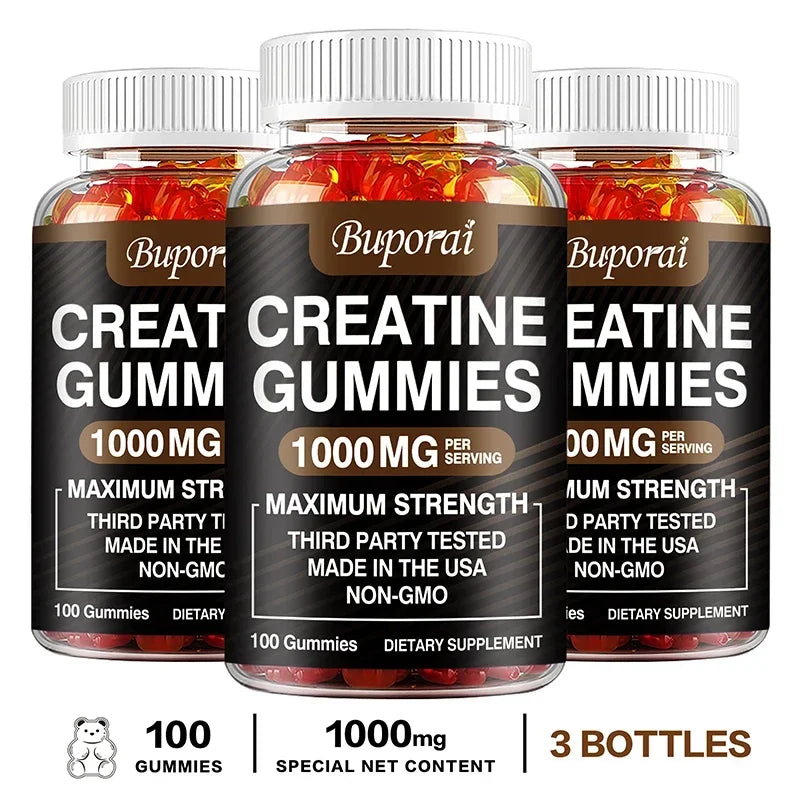 Xemenry Creatine Monohydrate Gummies | Energia, Massa Muscular e Performance | 30 / 60 / 100 Gummies