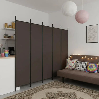 Divisória de Quarto 6 Painéis em Tecido | 300x200 cm Castanho
