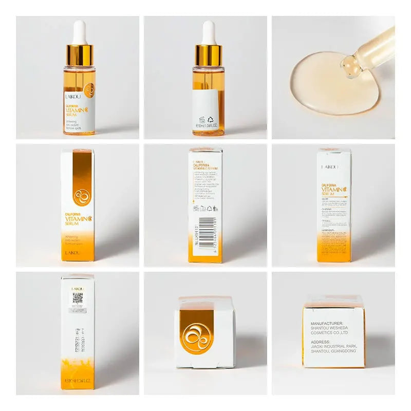 Sérum LAIKOU Vitamina C 30ml – Clareia Manchas Ilumina Essência VC Facial Iluminador