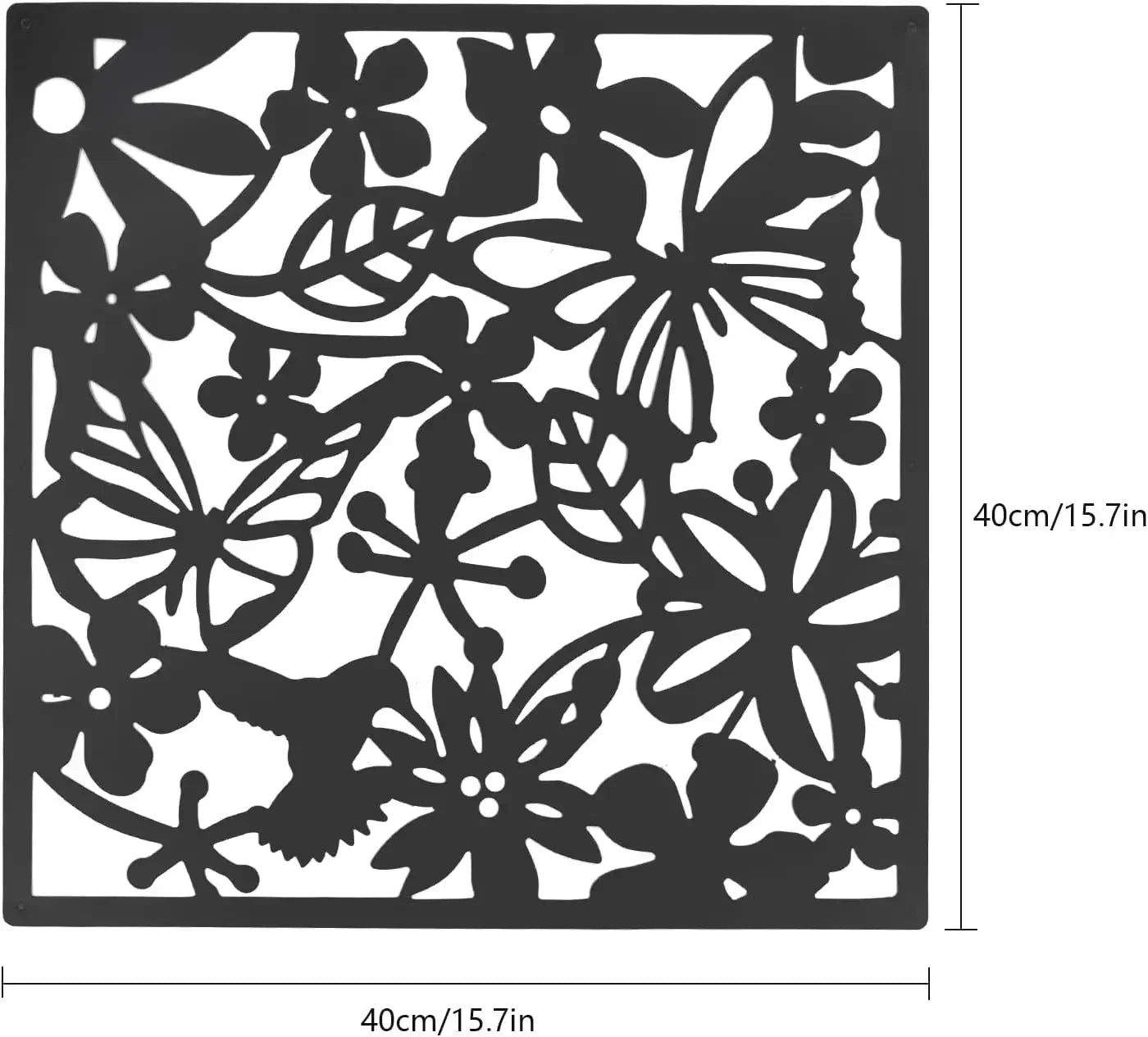 Divisória Decorativa Borboletas 12 Peças PP - Biombo Parede 1,92m²
