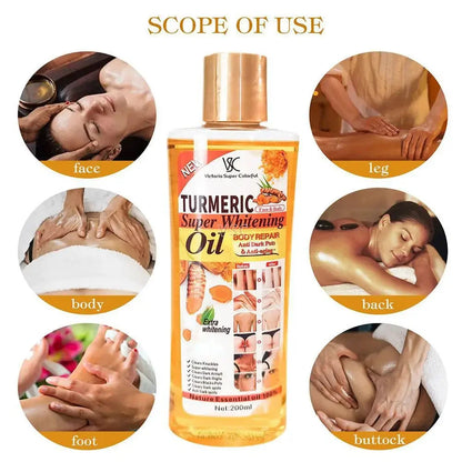 Óleo Essencial Cúrcuma 200ml – Massagem Facial e Corporal Hidratante Aromaterapia Iluminador Suavizante