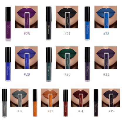 Batom Líquido Matte 34 Cores | À Prova d'Água para Lábios Perfeitos