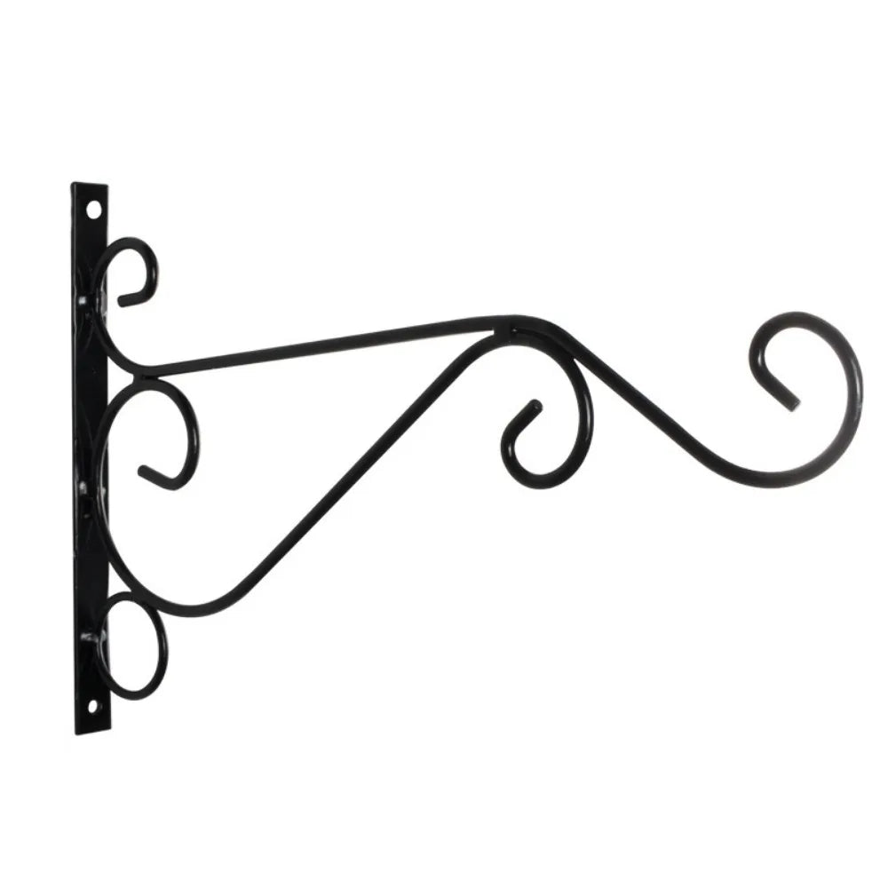 Suporte Parede Cesta Flores Gancho Preto