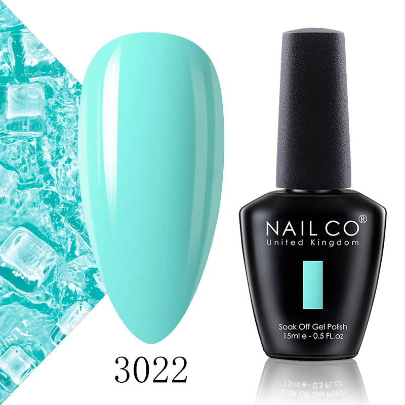 Verniz Gel NAILCO 15ml Série Vermelho Escuro – Cores Glitter UV Manicure Profissional Semi-Permanente